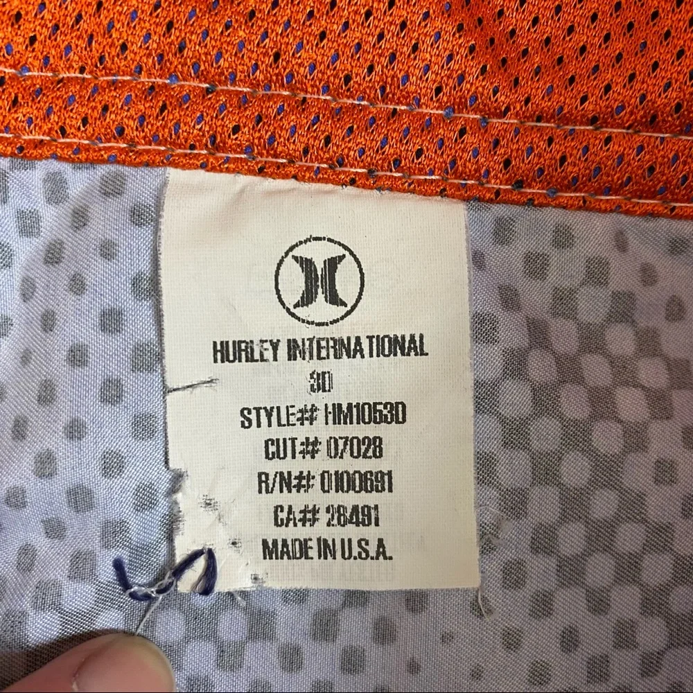 Hurley Board‎ Shorts Men's 30 Color Blue Orange